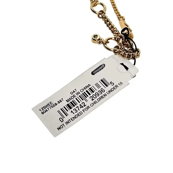 Givenchy Gold Tone With Red And Clear Crystals Statement Necklace (6299) - Picture 7 of 7